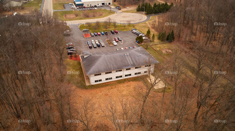 Aerial of office building