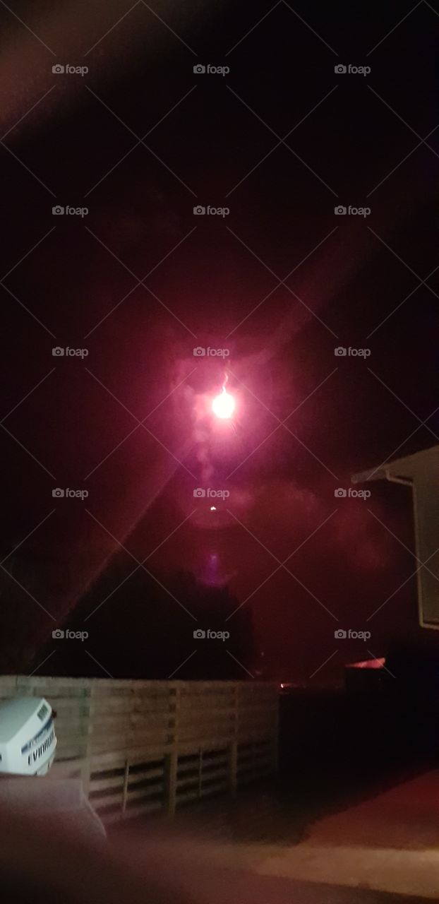 New years eve celebrations first minute into the new year someone set off a red flair over Waimarama Beach NZ