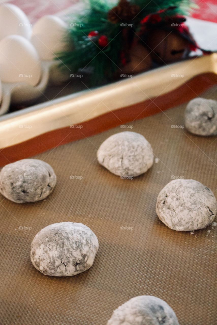 Chocolate crackled cookies for Santa