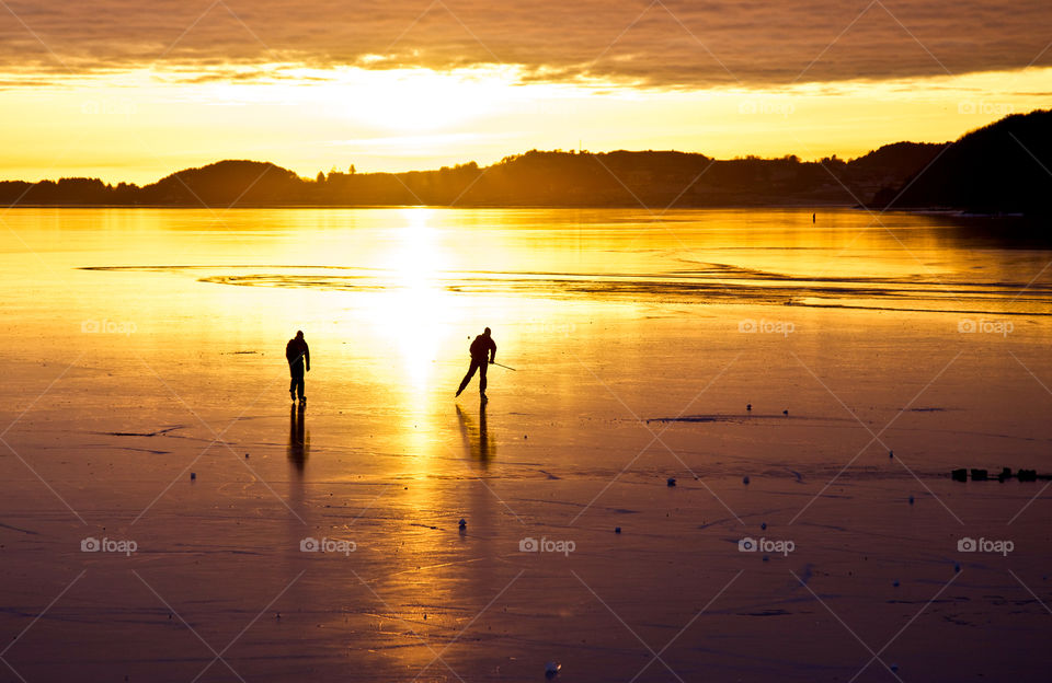 Skating on the fjord. 