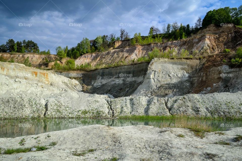 Rock with idyllic water