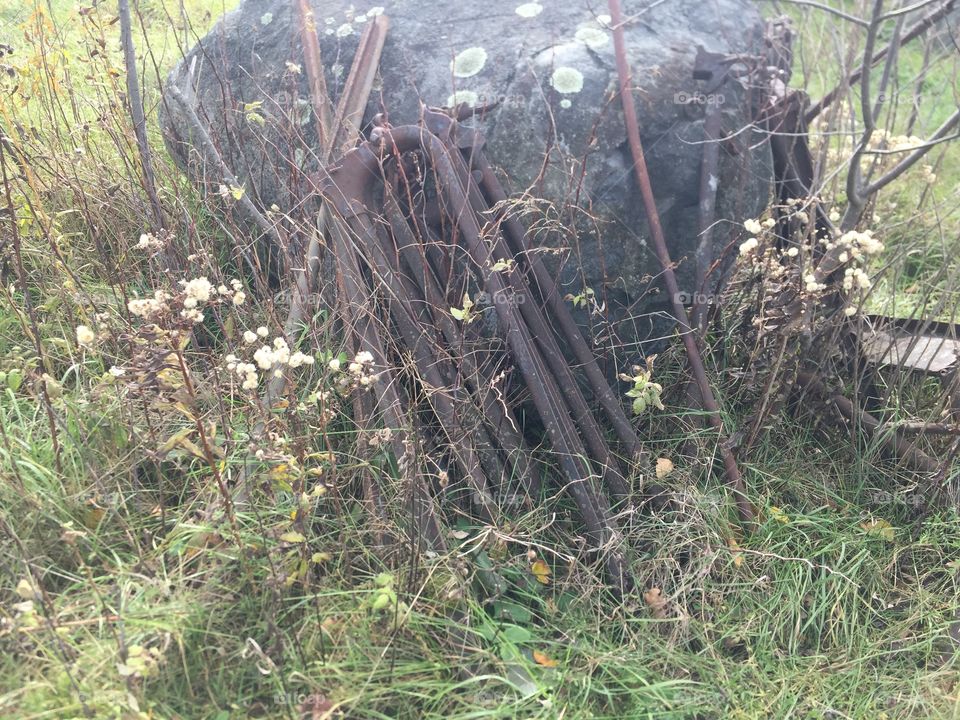 A few more items we found on our walk Leaning against a rock I’m thinking they may have been tie stalls for cattle