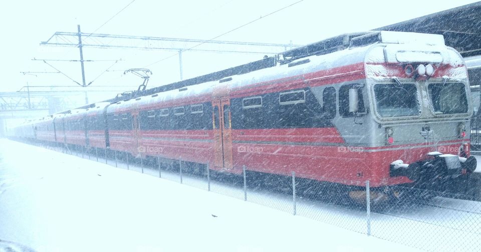 Train in snow