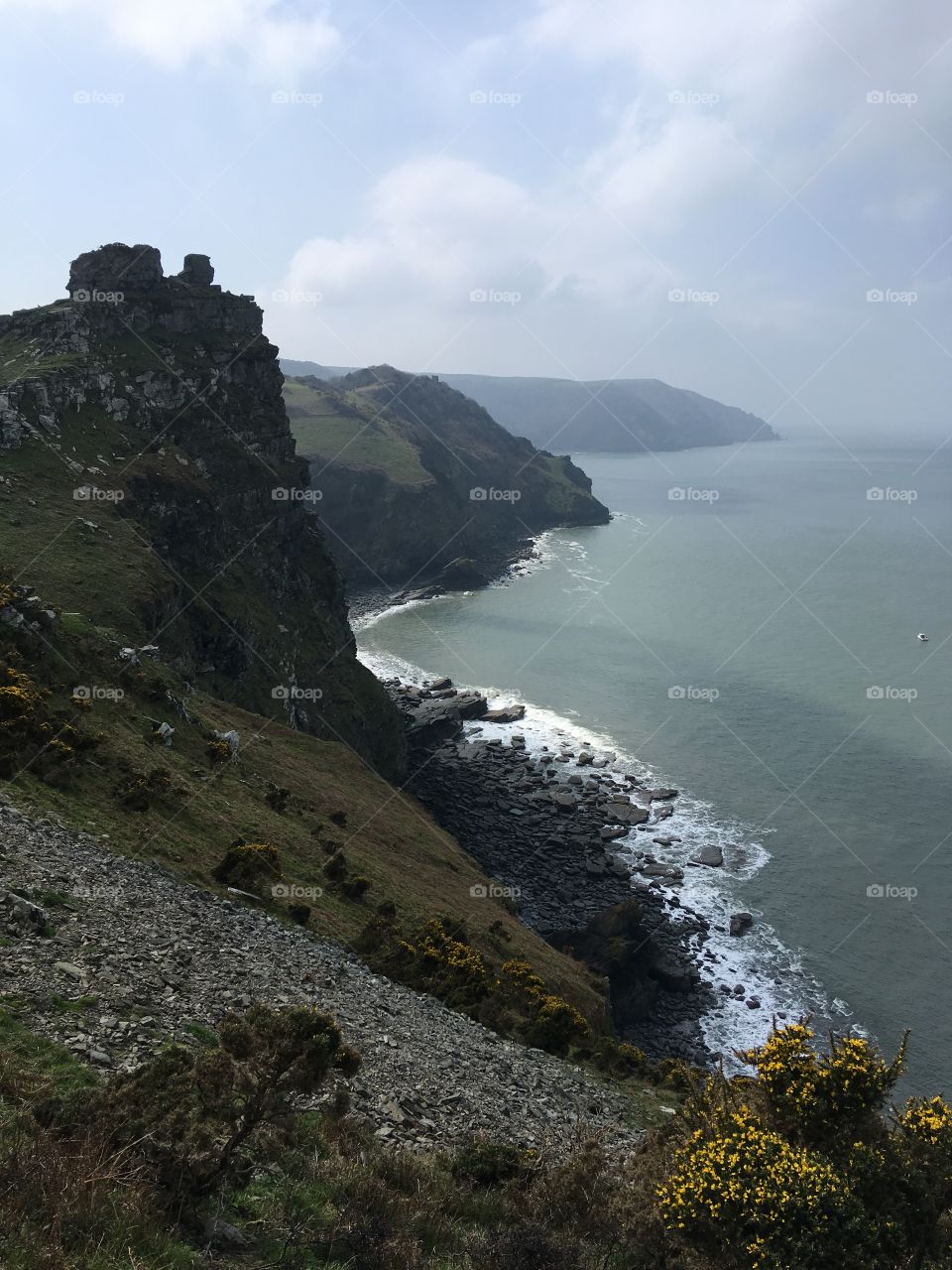 The beautiful blend of nature in North Devon, here is the coastline at the Valley of the Rocks, Lynton and Lynmouth 
