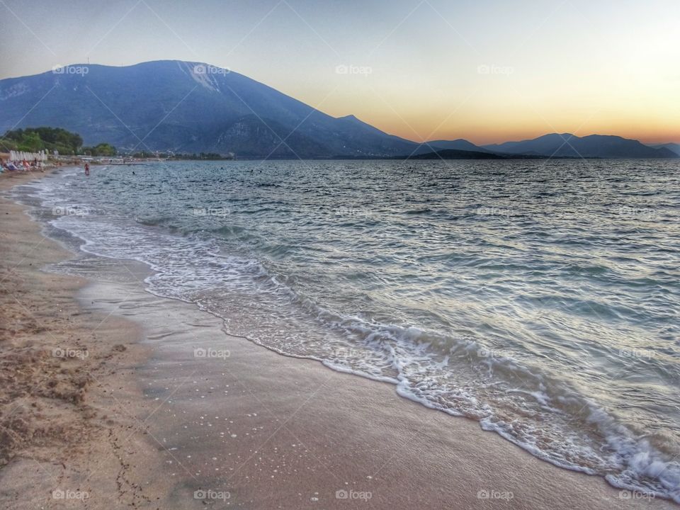Scenic view of a sea during sunset