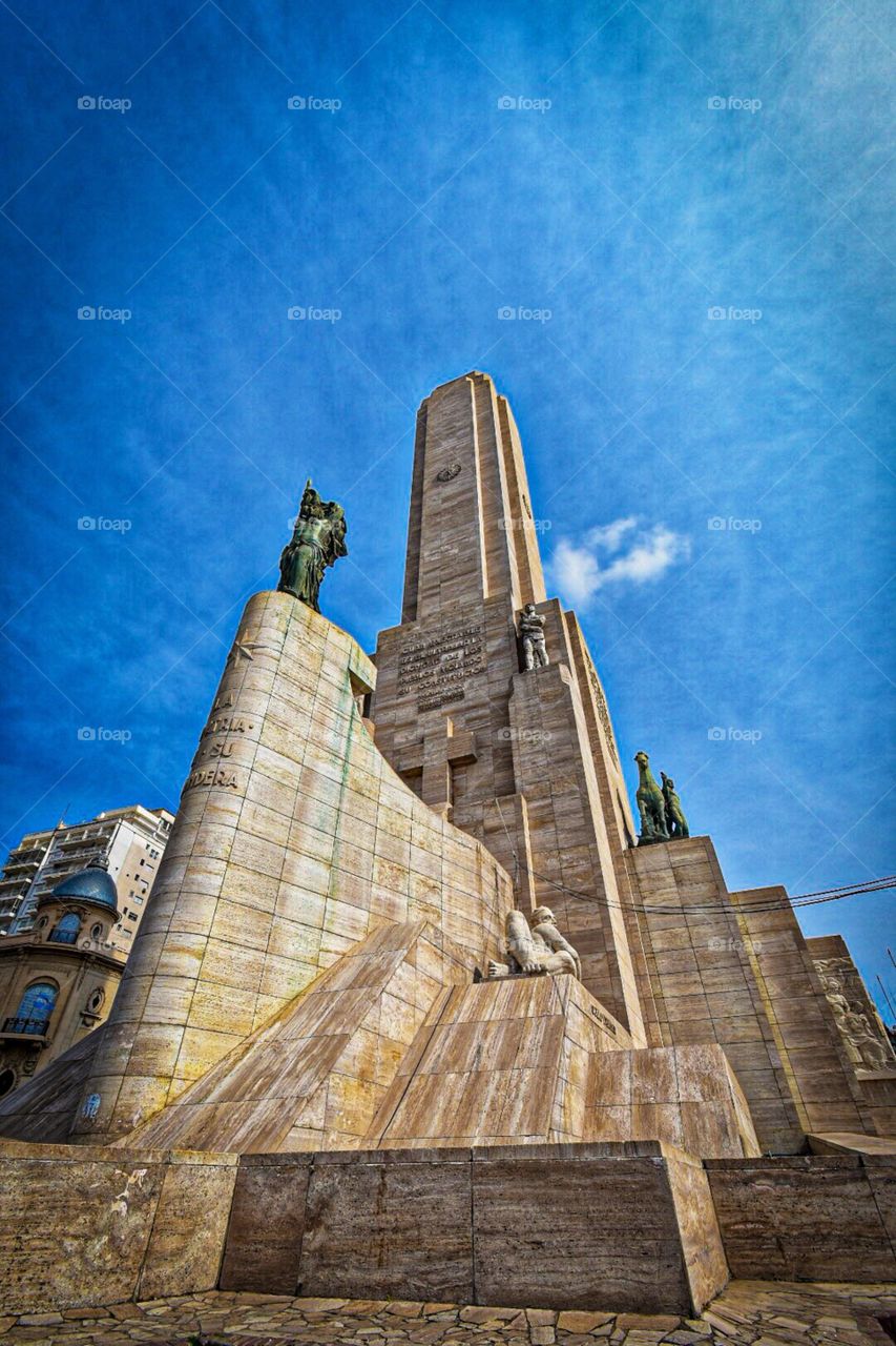 El monumento nacional a la bandera de la ciudad de Rosario. Tan esplendoroso como siempre