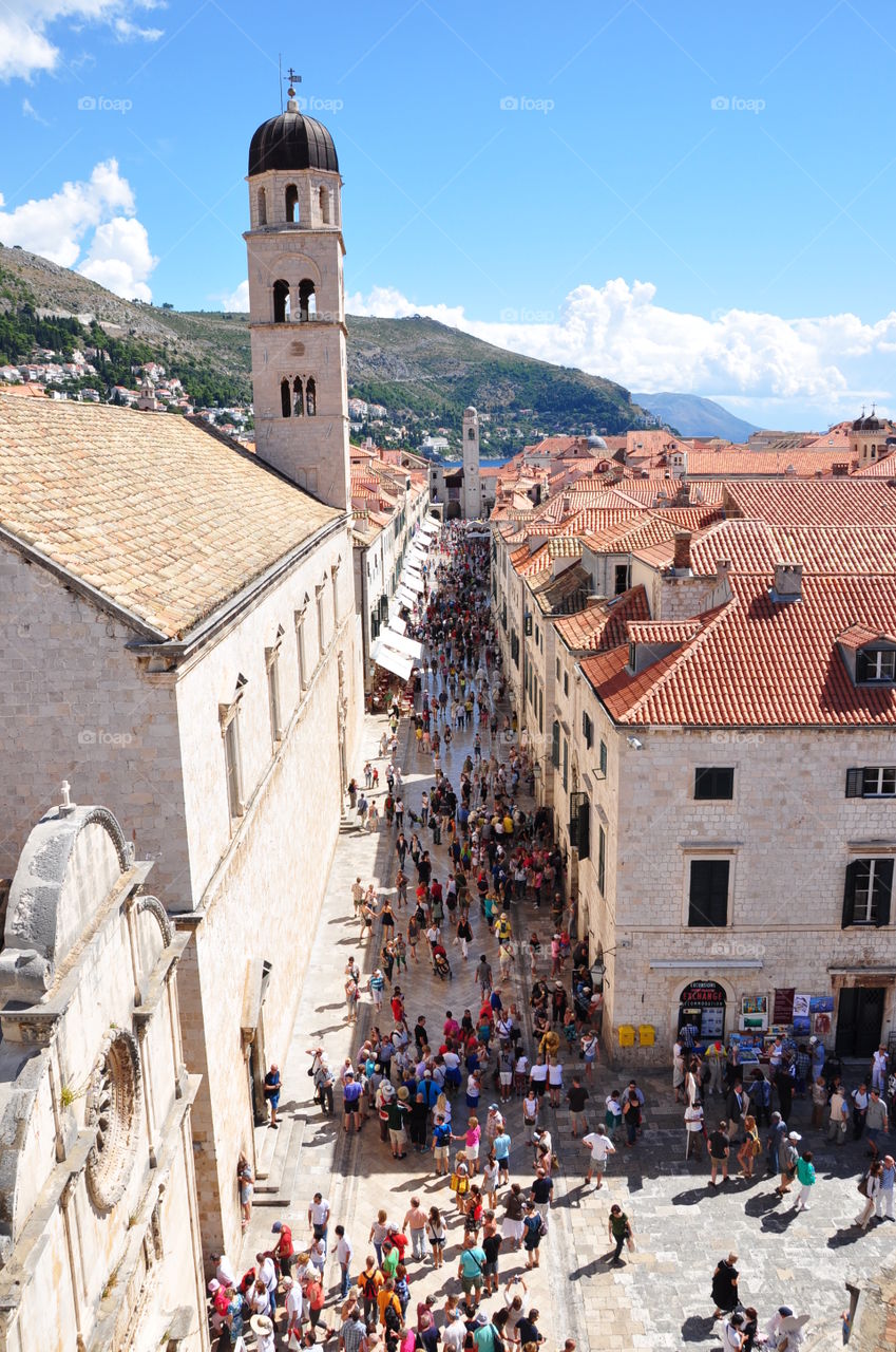 City view with tourists - Dubrovnik