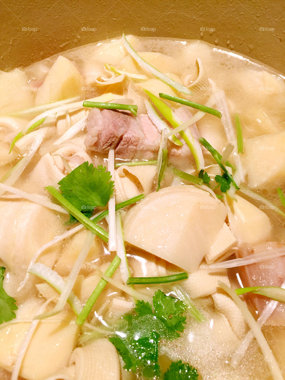 fresh pork & salted pork with bamboo shoot soup