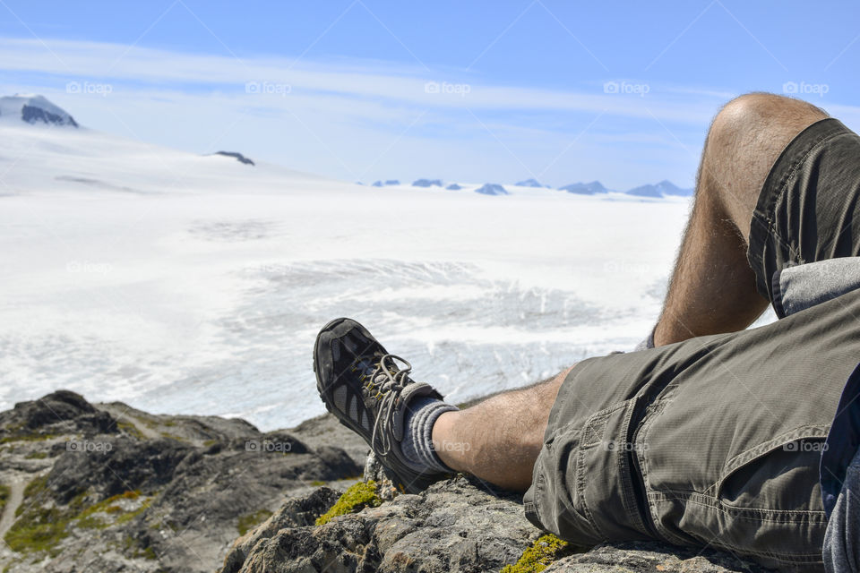 It was a long hike up to Exit Glacier in Alaska. Reaching the summit meant we needed to relax a bit and soak in the view!