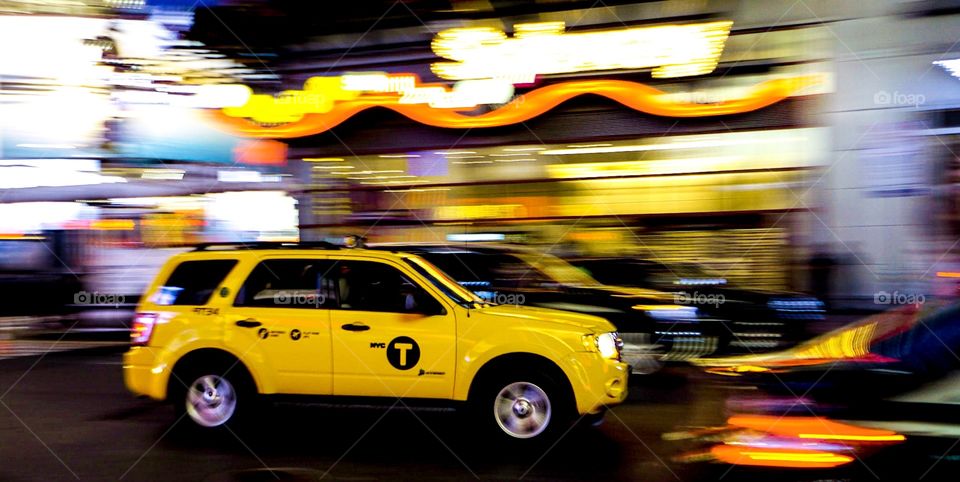 Yellow Taxi Times Square 