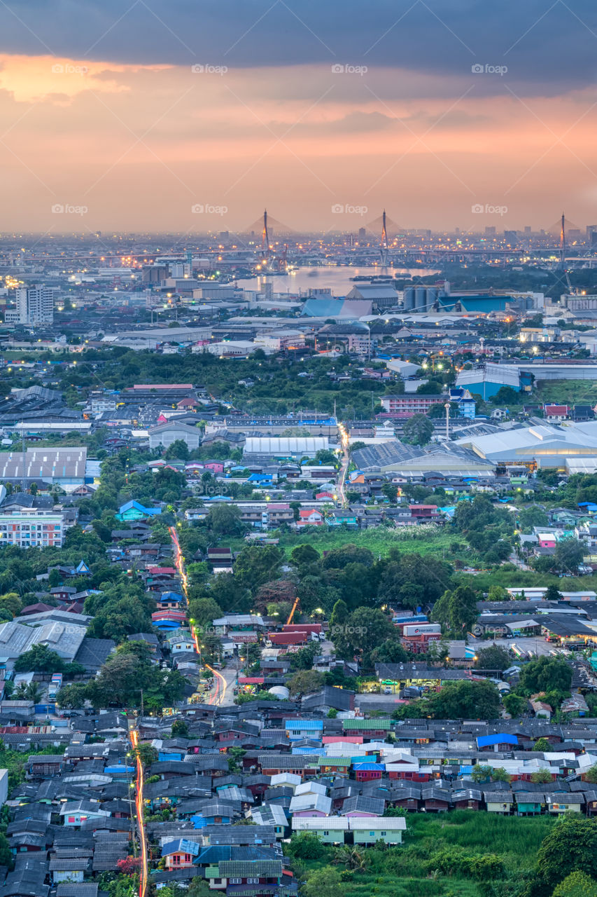 Line of light on road