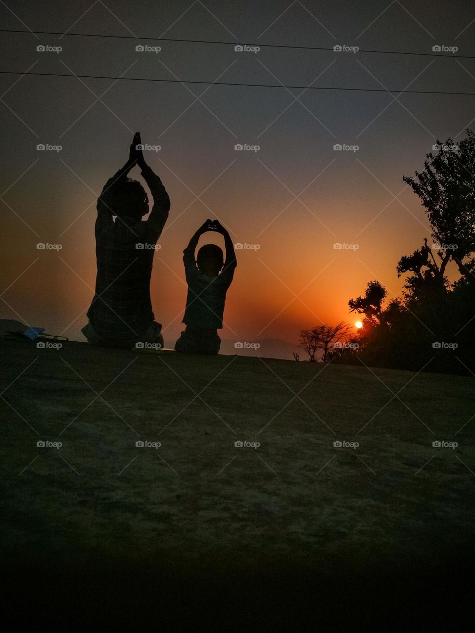 sunset view and people