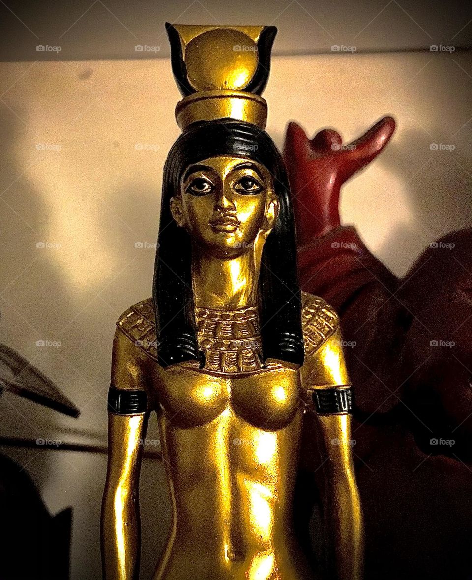 A statue of Hathor. The image of this ancient Egyptian Goddess is full of enchantment.