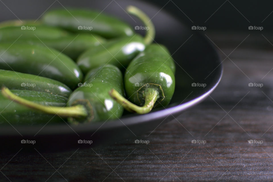 Close-up of green chilies