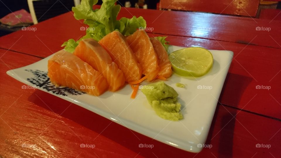 salmon and wasabi