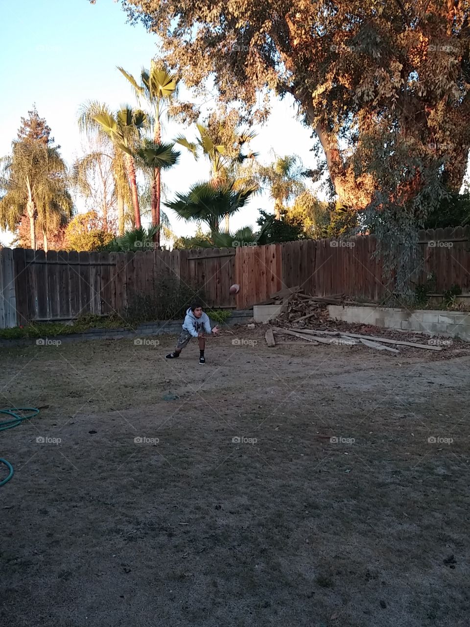 teenager playing catch