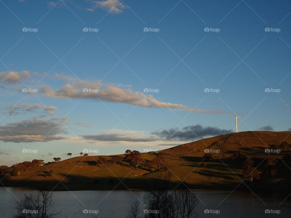 Panoramic of wind farm in Australia 