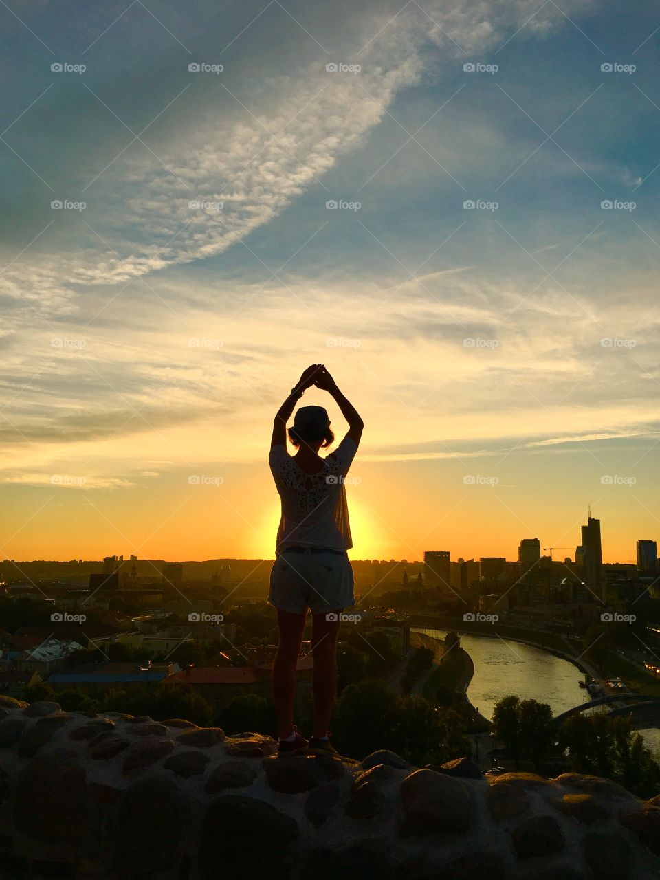 Sunset in Vilnius from above