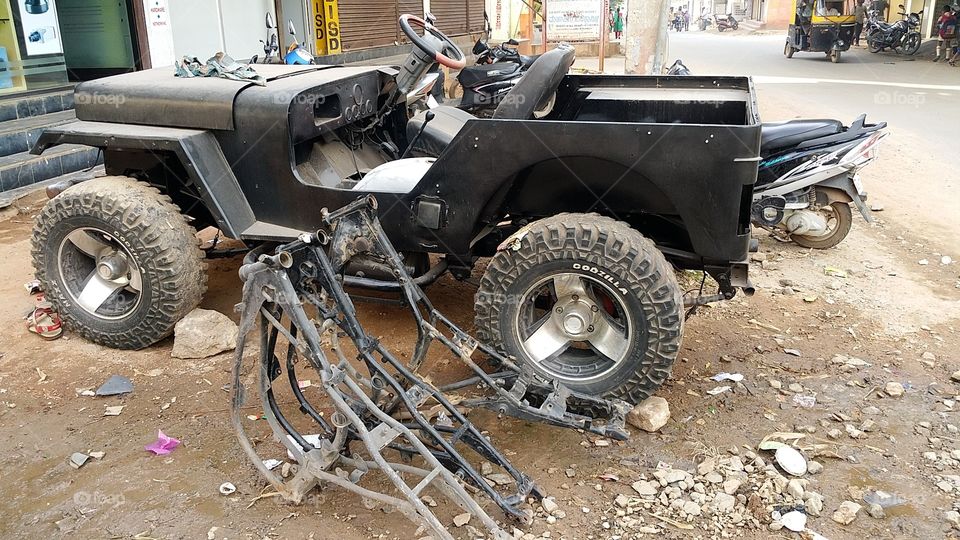modded open top jeep