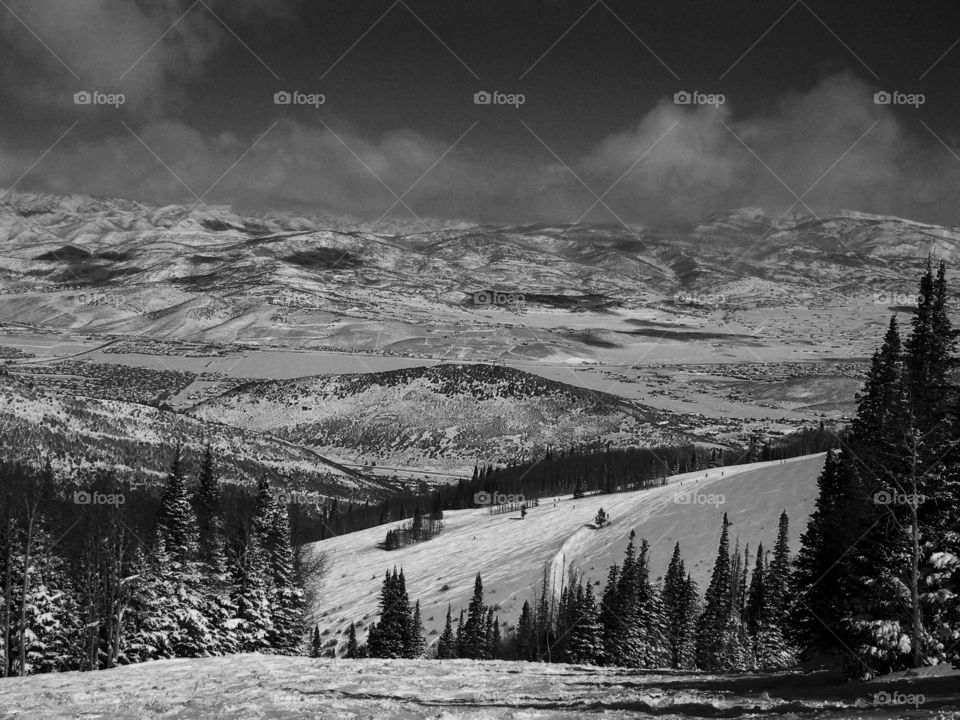 Utah Mountains in black and white