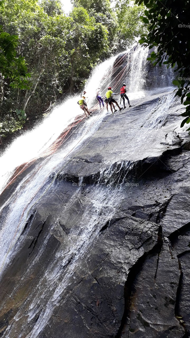 Véu da Noiva waterfall in Bonito city in Pernambuco, Brazil.