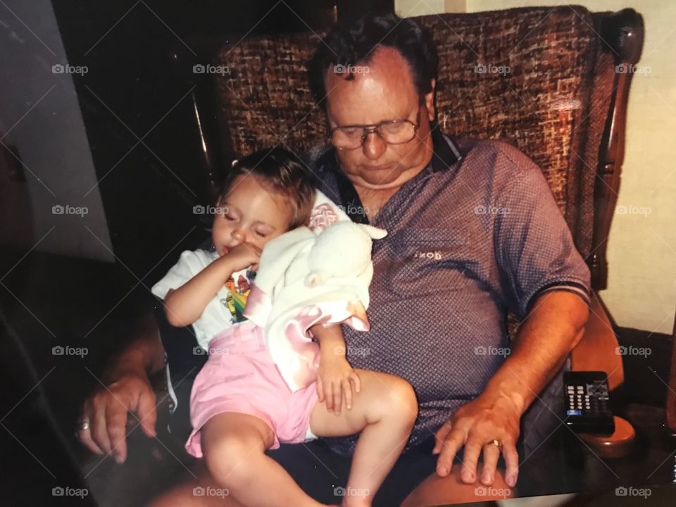 My Grampa and I when I was little. He passed away from cancer in 9 months today. Love and miss you Grampa ❤️