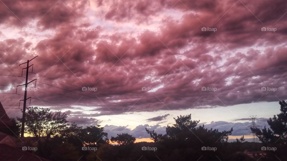 Sunset. Vivid Sky After Rainstorm