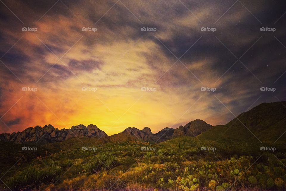 Moonshine over the Organ Mountains, NM