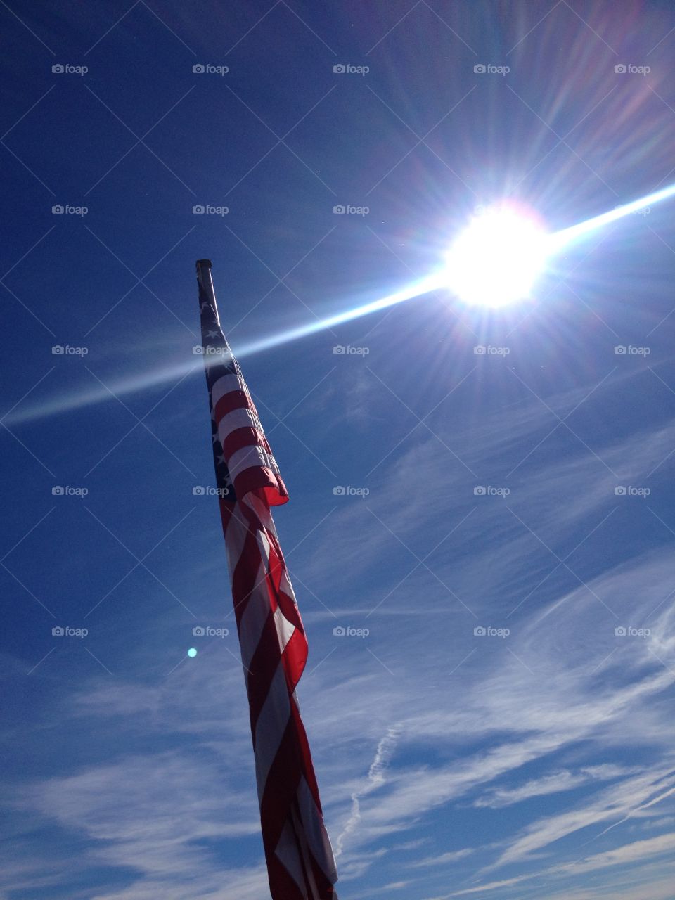 Old Glory shining bright 