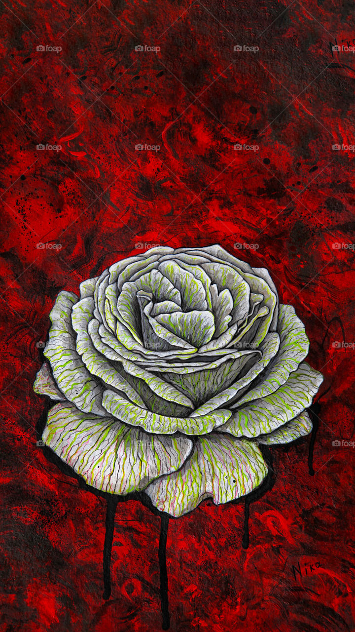 A Red rose Make with painting please buy my art....