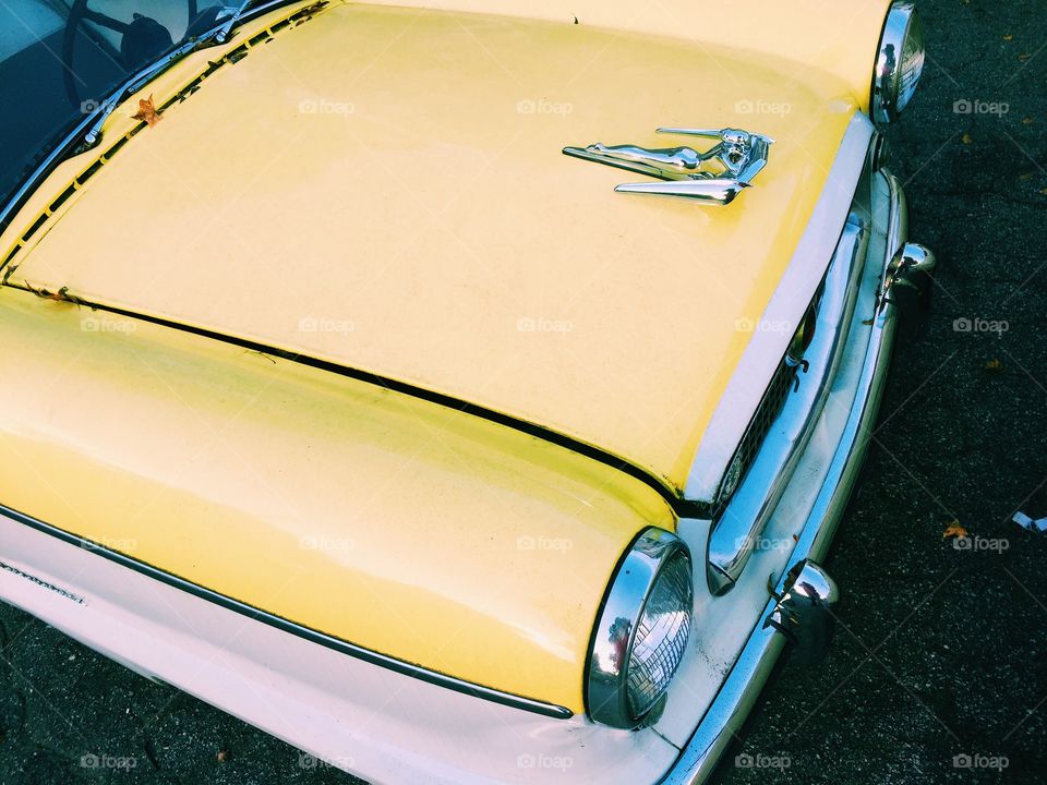 Yellow classic car