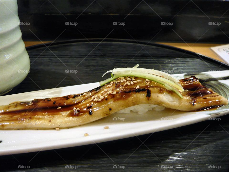 Sea water eel sushi