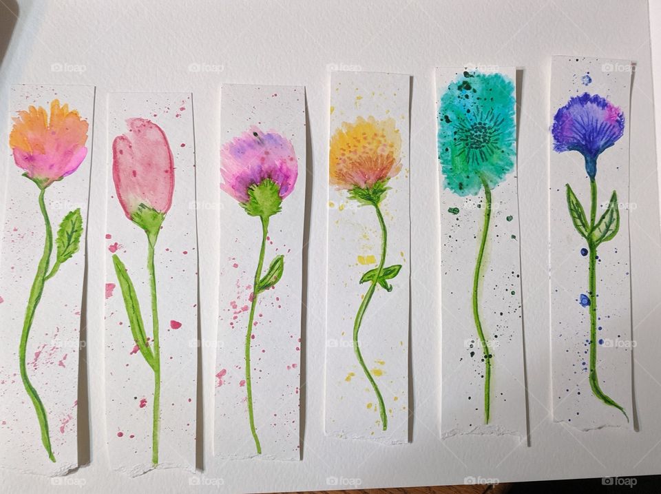 hand painted bookmarks