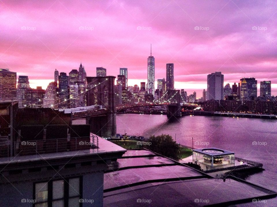 Manhattan skyline as seen from Brooklyn