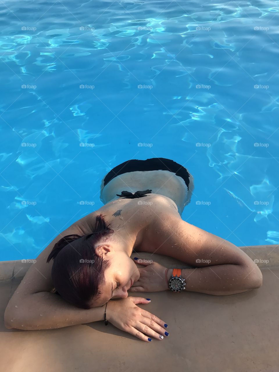 Woman in a pool