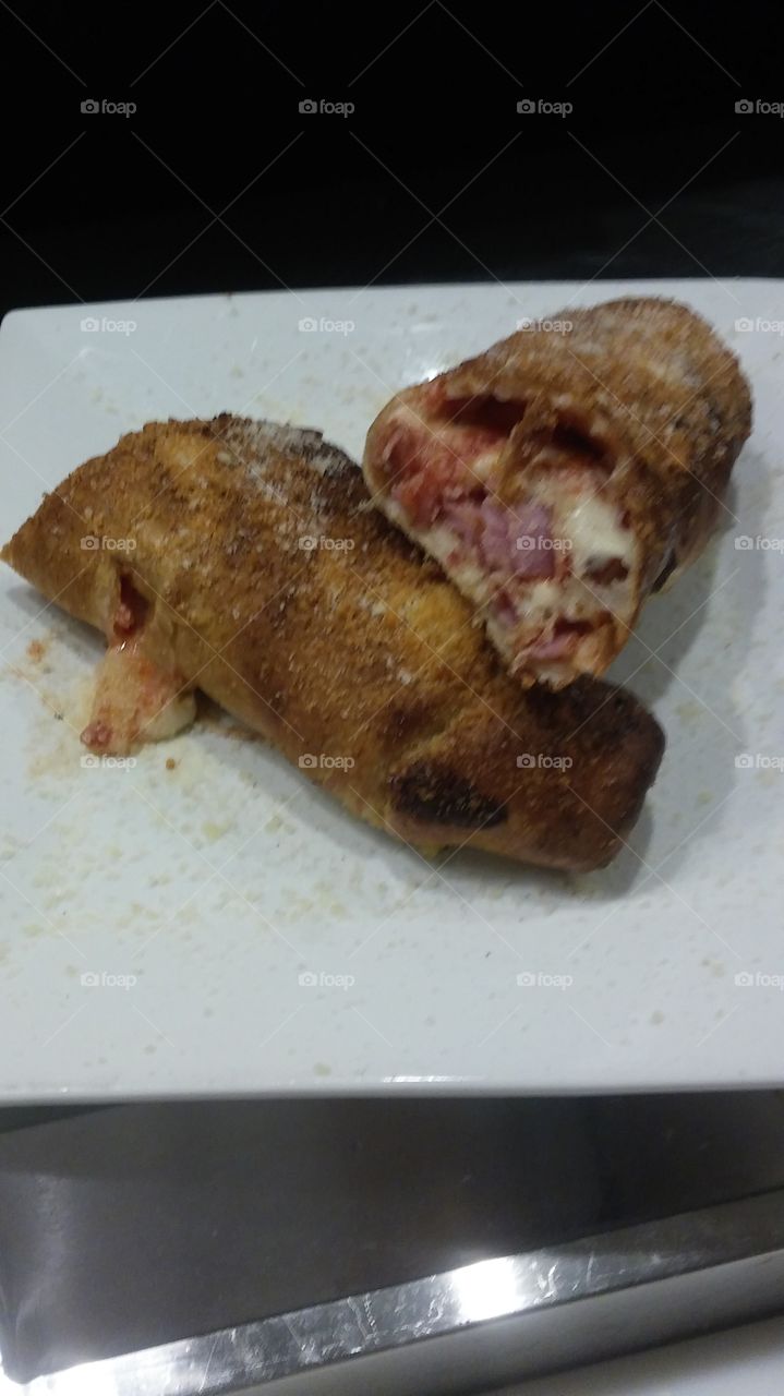 ham pineapple and bacon roll-up