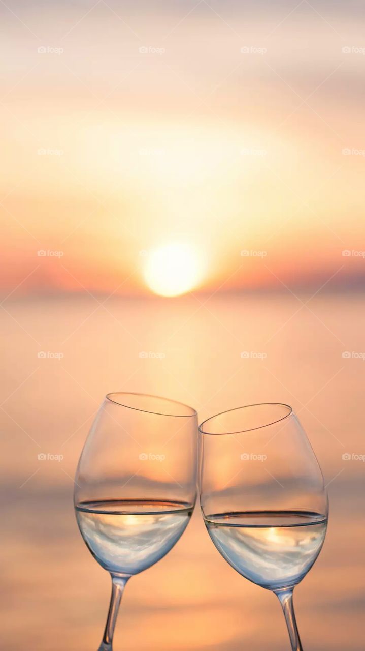 sunset & the glass