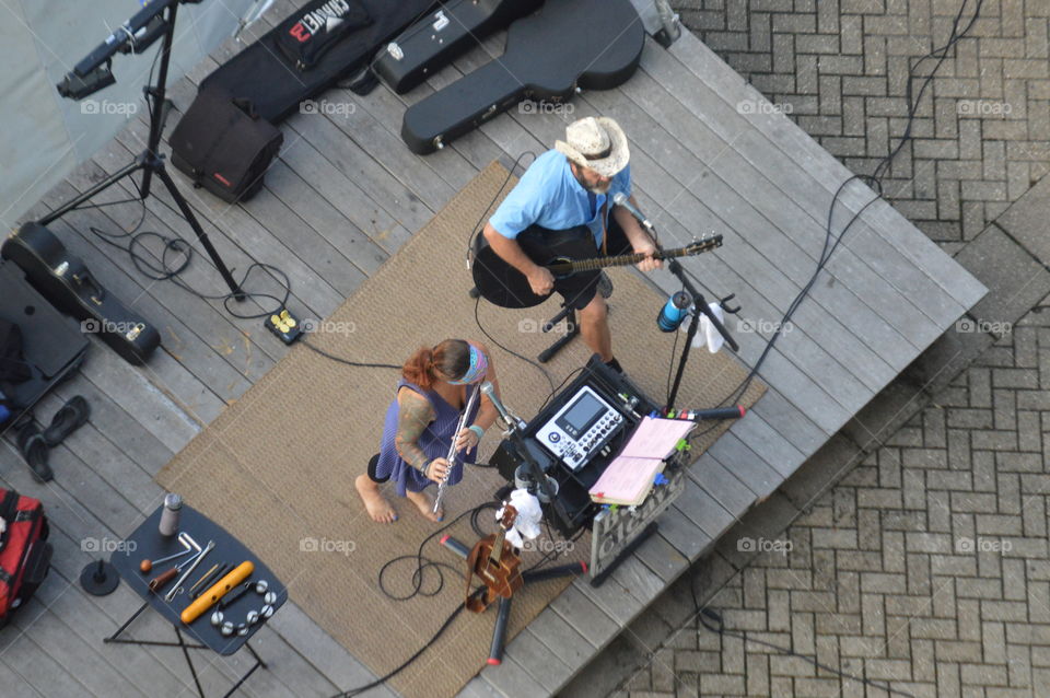couple playing instruments