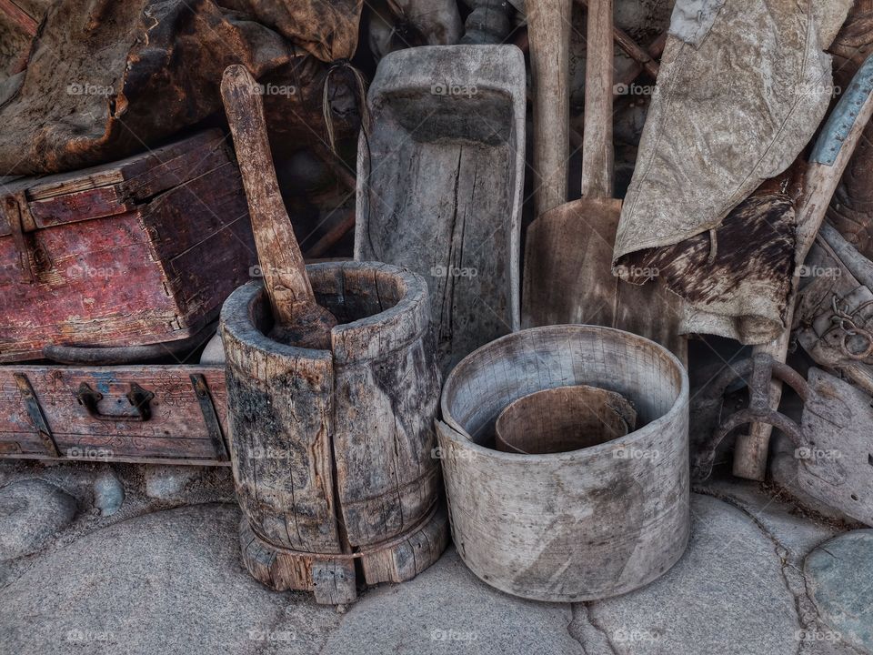 Old-fashioned kitchen utensils