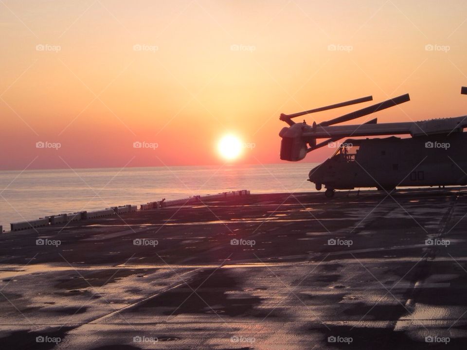 Sunset on USS Bataan
