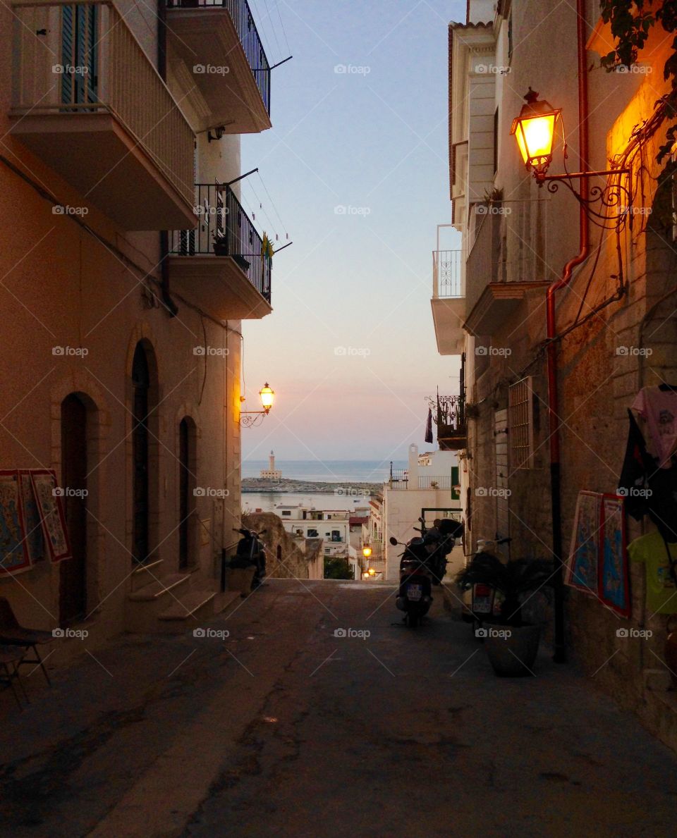 Alleys in Vieste, South-eastern coast of Italy