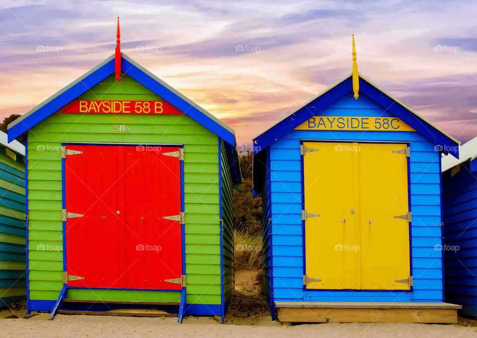 Sunset At The Bathing Boxes