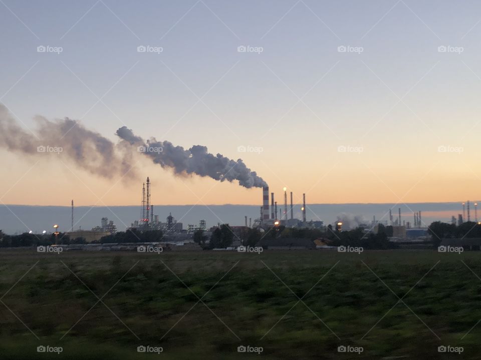 view of the refineries