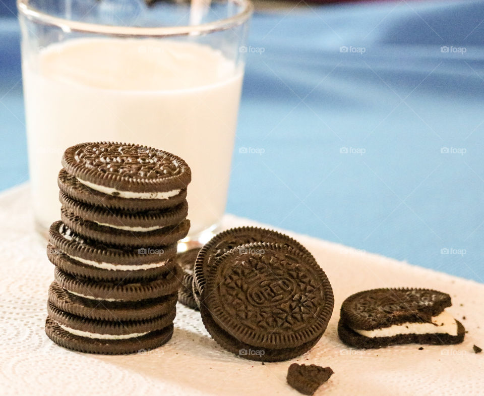 Oreo cookies and Milk 