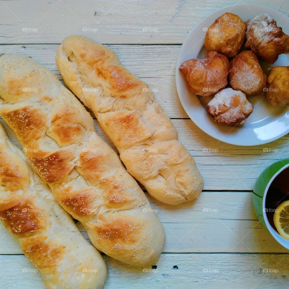 Homemade bread with cookies