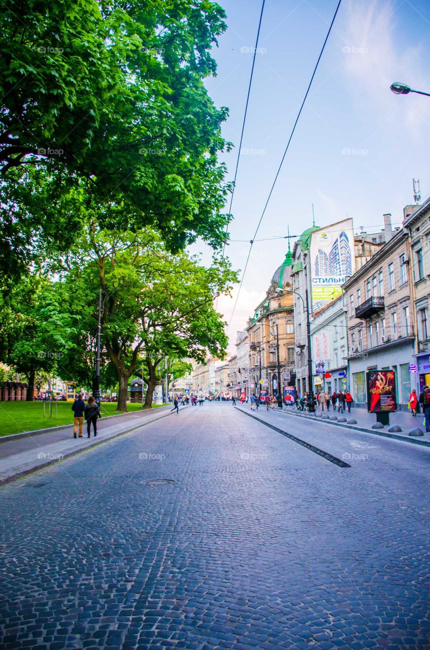 Main street in the Lviv city