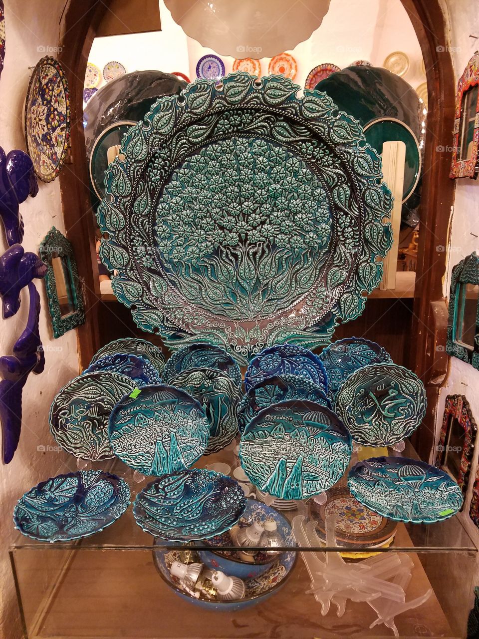 special designed pottery plates in Cappadocia Turkey