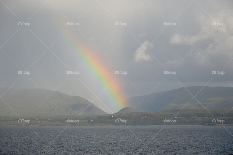 Beautiful rainbow in sky