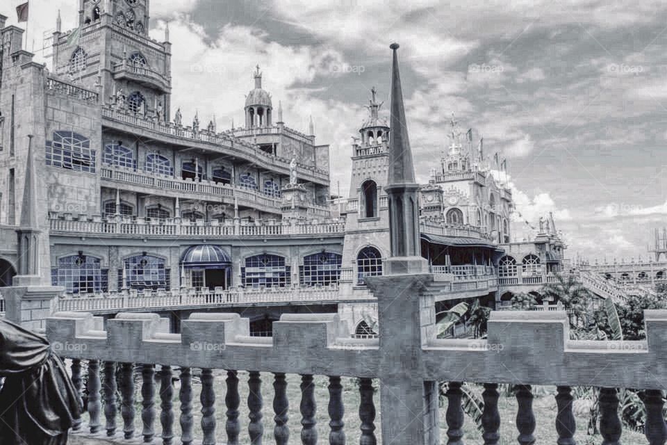 Black and white architecture . A church of Simala, Cebu, Philippines