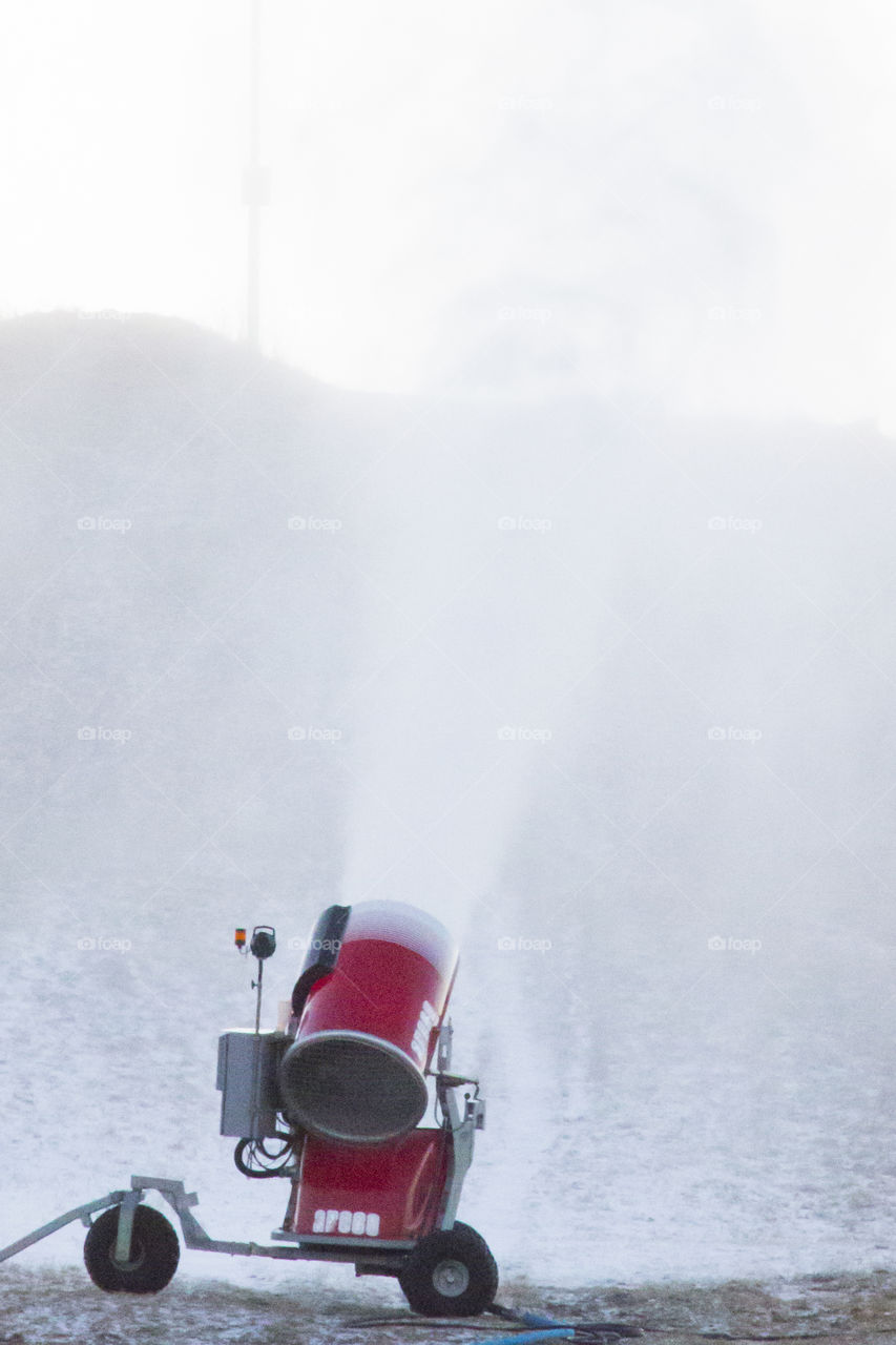 Making snow in the hill